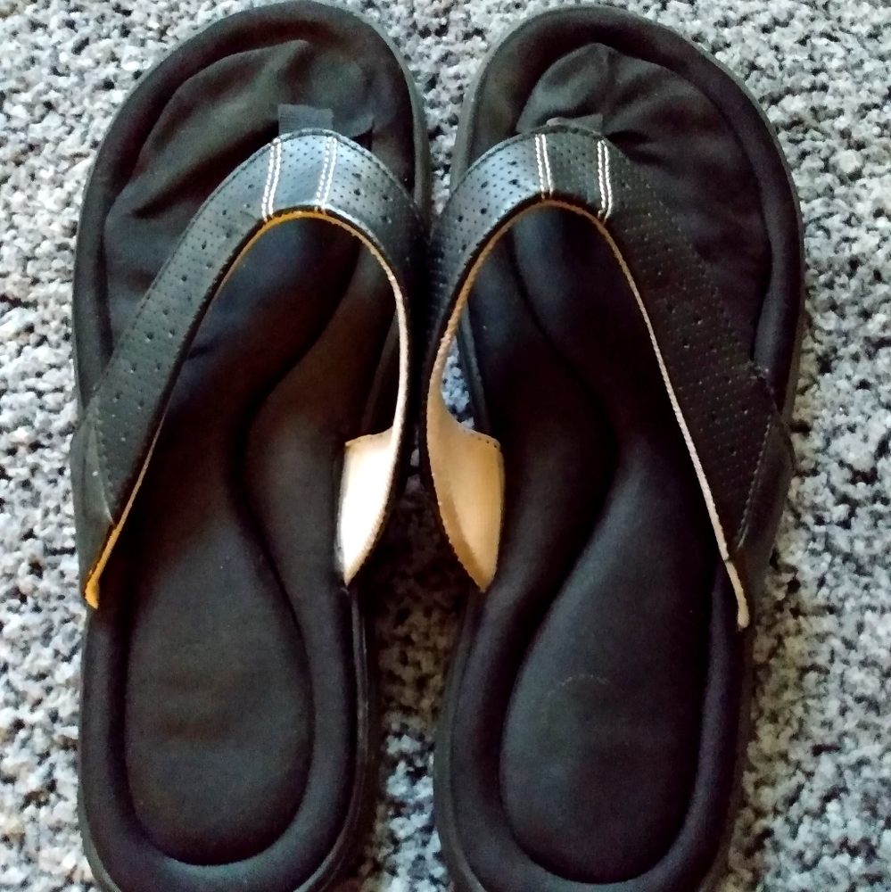 Black flip-flops